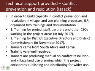 Overview on ILRI’s technical support to partners implementing Sustainable Rangeland Management Project (SRMP)