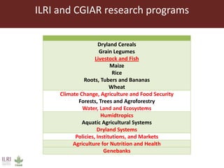 Livestock research for food security and poverty reduction: ILRI strategy 2013–2022