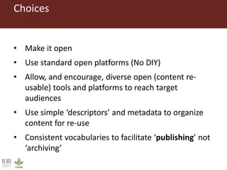 Using controlled vocabularies to help organize ILRI’s information products