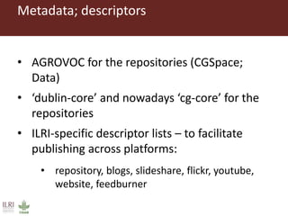 Using controlled vocabularies to help organize ILRI’s information products