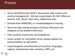 Using controlled vocabularies to help organize ILRI’s information products