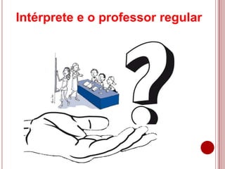 Intérprete e o professor regular
 