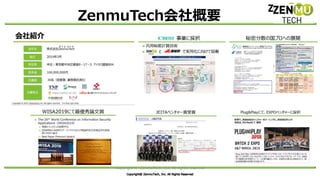 Copyright ⓒ ZenmuTech, Inc. All rights reserved
ZenmuTech会社概要
 