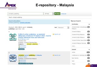 E-repository - Malaysia
 