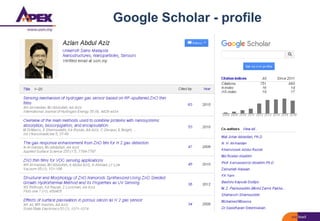 Google Scholar - profile
 