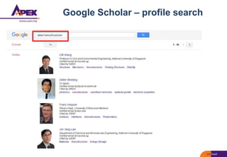 Google Scholar – profile search
 