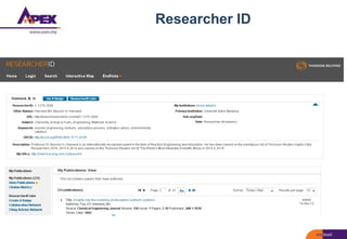 Researcher ID
 