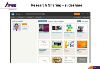 Research Sharing - slideshare
 