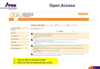 Open Access
1. Click on title to browse further
2. Click Full Text to download the article
 