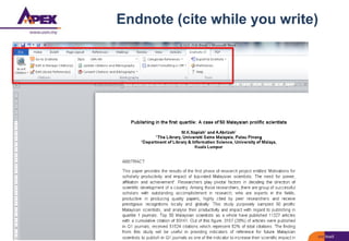 Endnote (cite while you write)
 