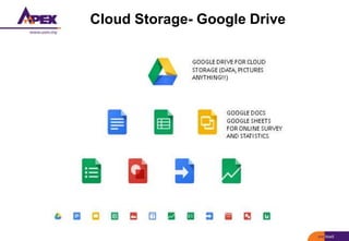 Cloud Storage- Google Drive
 