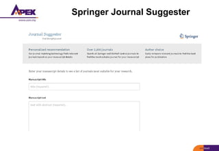 Springer Journal Suggester
 