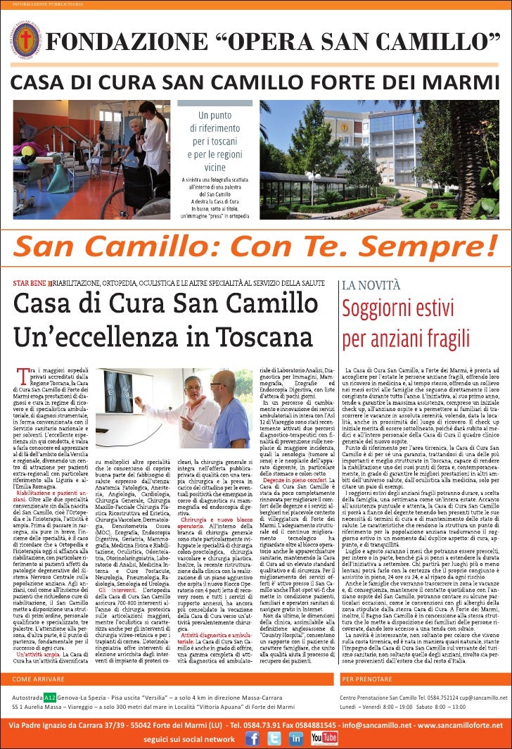 Casa di Cura San Camillo Forte dei Marmi Soggiorni Estivi per Anzian…