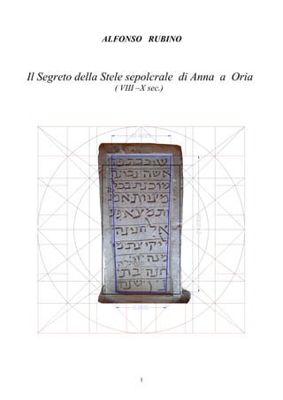 1
ALFONSO RUBINO
Il Segreto della Stele sepolcrale di Anna a Oria
( VIII –X sec.)
 