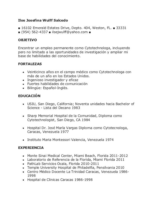 ilse j wulff s cv espanol