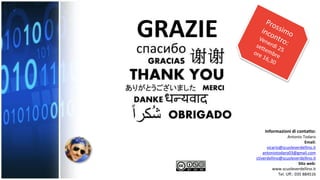 GRAZIE
Informazioni di contatto:
Antonio Todaro
Email:
vicario@scuoleverdellino.it
antoniotodaro03@gmail.com
ctiverdellino@scuoleverdellino.it
Sito web:
www.scuoleverdellino.it
Tel. Uff.: 035 884516
 