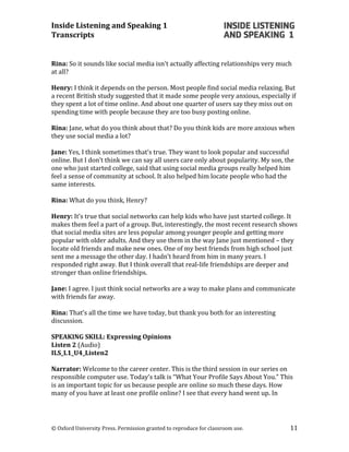 Ils l1 transcripts | PDF