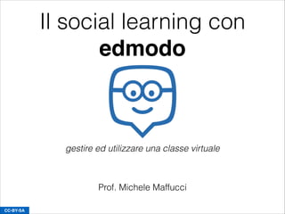 Il social learning con
edmodo
Prof. Michele Maffucci
CC-BY-SA
gestire ed utilizzare una classe virtuale
 