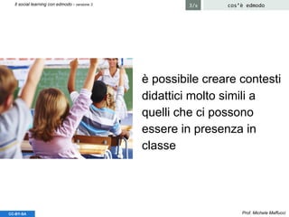 è possibile creare contesti
didattici molto simili a
quelli che ci possono
essere in presenza in
classe
Prof. Michele MaffucciCC-BY-SA
cos’è edmodoIl social learning con edmodo - versione 3 3/8
 