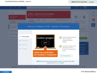 Prof. Michele MaffucciCC-BY-SA
Il social learning con edmodo - versione 3 Amministrazione - gruppo
codice da condividere
con studenti e insegnanti
 