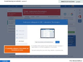 Prof. Michele MaffucciCC-BY-SA
Il social learning con edmodo - versione 3 Amministrazione - gruppo
E’ possibile utilizzare il link diretto per
l’iscrizione al corso
 