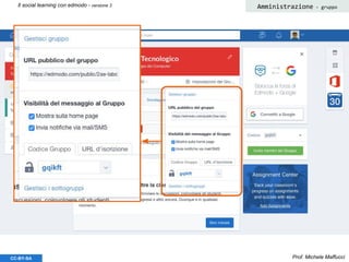 Prof. Michele MaffucciCC-BY-SA
Il social learning con edmodo - versione 3 Amministrazione - gruppo
 