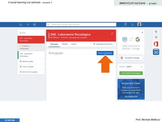 Prof. Michele MaffucciCC-BY-SA
Il social learning con edmodo - versione 3 Amministrazione - gruppo
 