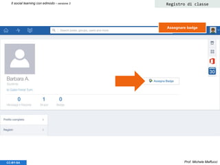 Prof. Michele MaffucciCC-BY-SA
Il social learning con edmodo - versione 3 Registro di classe
Assegnare badge
 