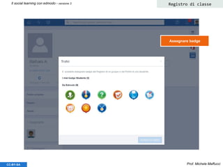 Prof. Michele MaffucciCC-BY-SA
Il social learning con edmodo - versione 3 Registro di classe
Assegnare badge
 