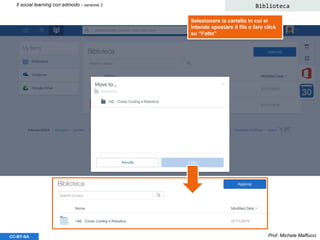 Prof. Michele MaffucciCC-BY-SA
Il social learning con edmodo - versione 3 Biblioteca
Selezionare la cartella in cui si
intende spostare il file e fare click
su “Fatto”
 