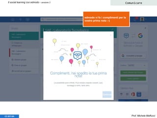 Prof. Michele MaffucciCC-BY-SA
Il social learning con edmodo - versione 3 Comunicare
edmodo vi fa i complimenti per la
vostra prima nota :-)
 