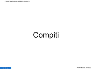 Compiti
Prof. Michele MaffucciCC-BY-SA
Il social learning con edmodo - versione 3
 