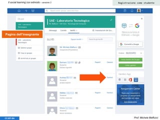 Prof. Michele MaffucciCC-BY-SA
Il social learning con edmodo - versione 3 Registrazione come studente
Pagina dell’insegnante
 