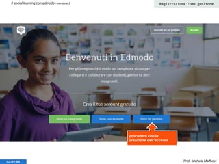 Prof. Michele MaffucciCC-BY-SA
Il social learning con edmodo - versione 3 Registrazione come genitore
procedere con la
creazione dell’account
 