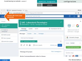 Prof. Michele MaffucciCC-BY-SA
Il social learning con edmodo - versione 3 configurazionemodalità insegnante
edmodo3/3
tornare alla home page
personale
 