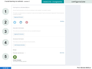 Prof. Michele MaffucciCC-BY-SA
Il social learning con edmodo - versione 3 configurazionemodalità insegnante
1
2
3
4
5
 