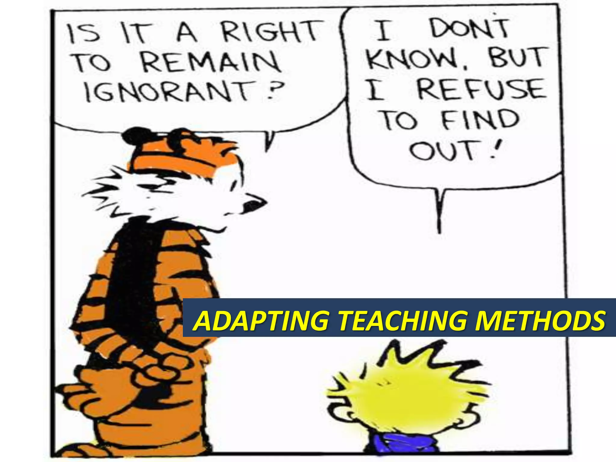 ADAPTING TEACHING METHODS
 