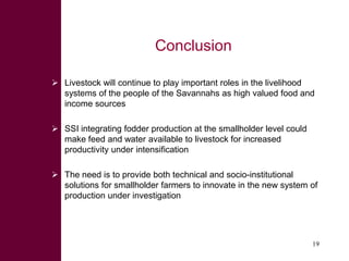 Feed the future innovation lab for small-scale irrigation in Ghana: Opportunities and challenges to integrate fodder