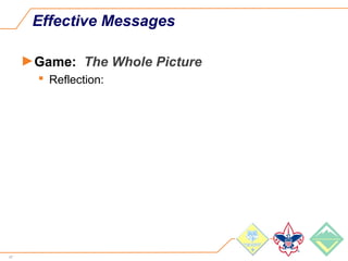 47
Effective Messages
►Game: The Whole Picture
 Reflection:
 