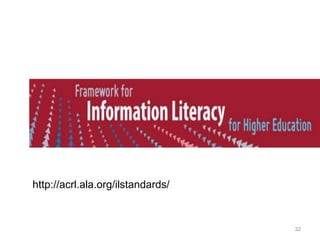 32
http://acrl.ala.org/ilstandards/
 