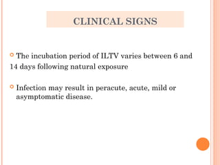 infectious laryngotracheitis of birds (ILT) .ppt