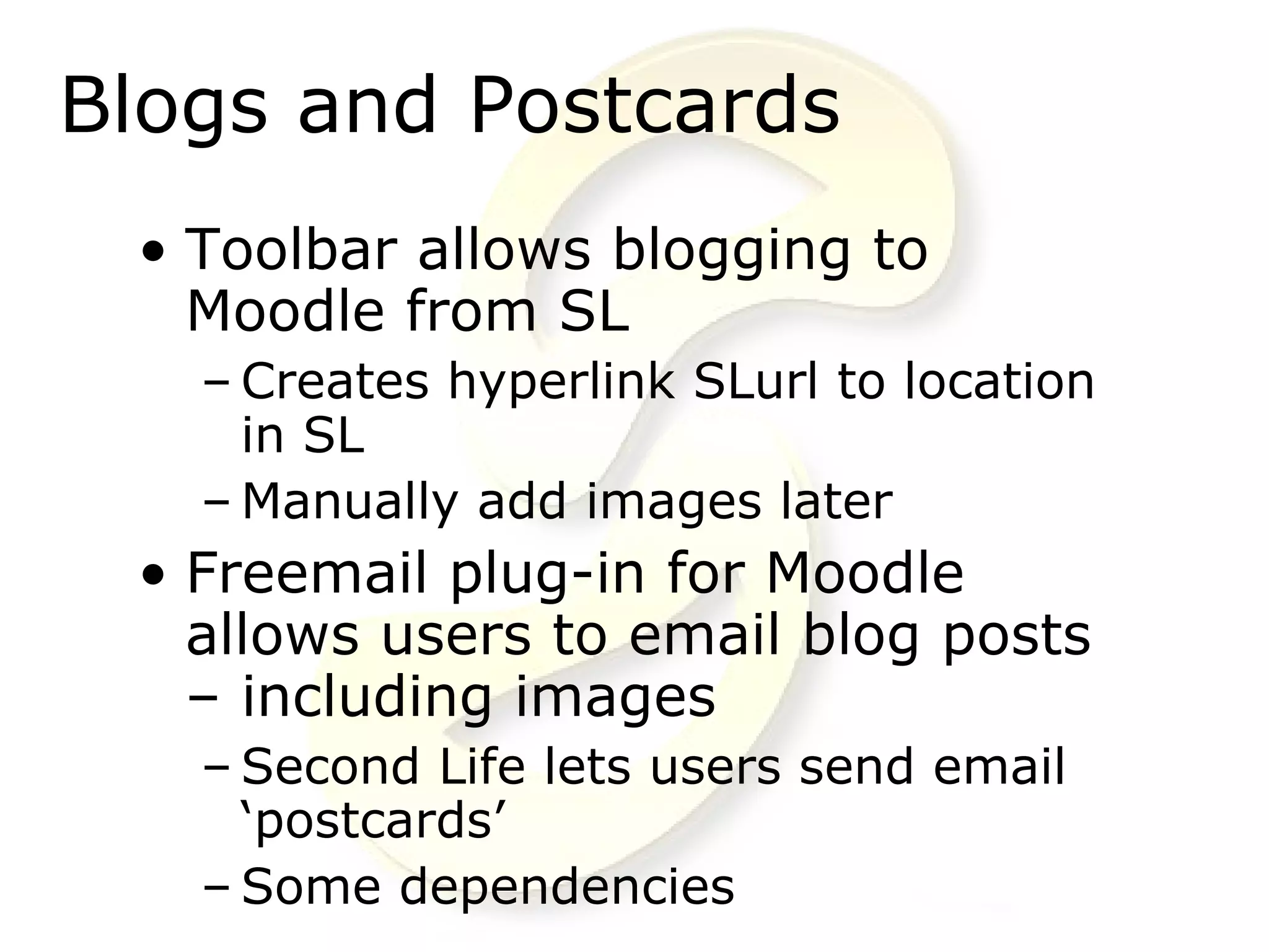 Into The 3rd Dimension with SLOODLE