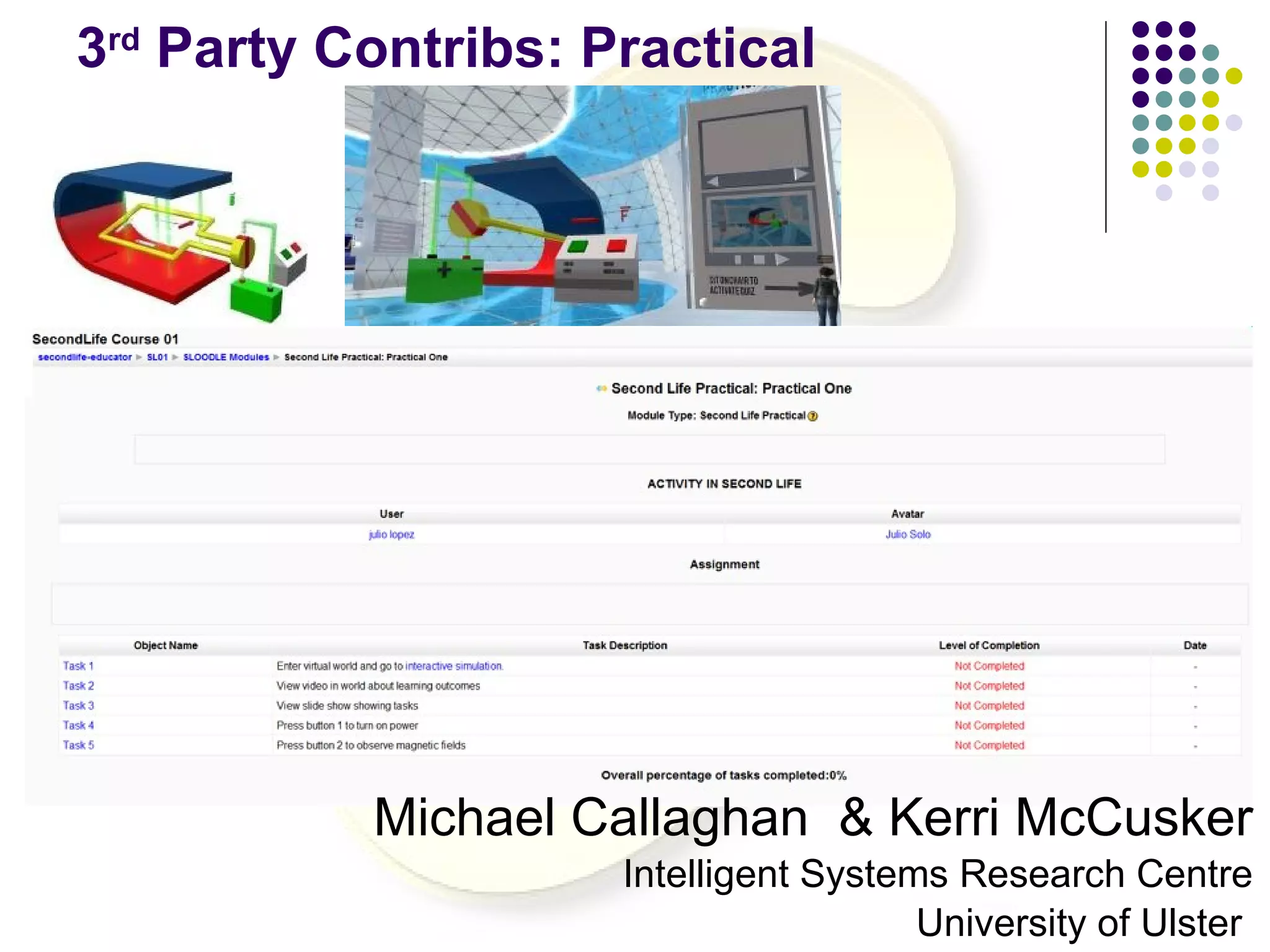Into The 3rd Dimension with SLOODLE