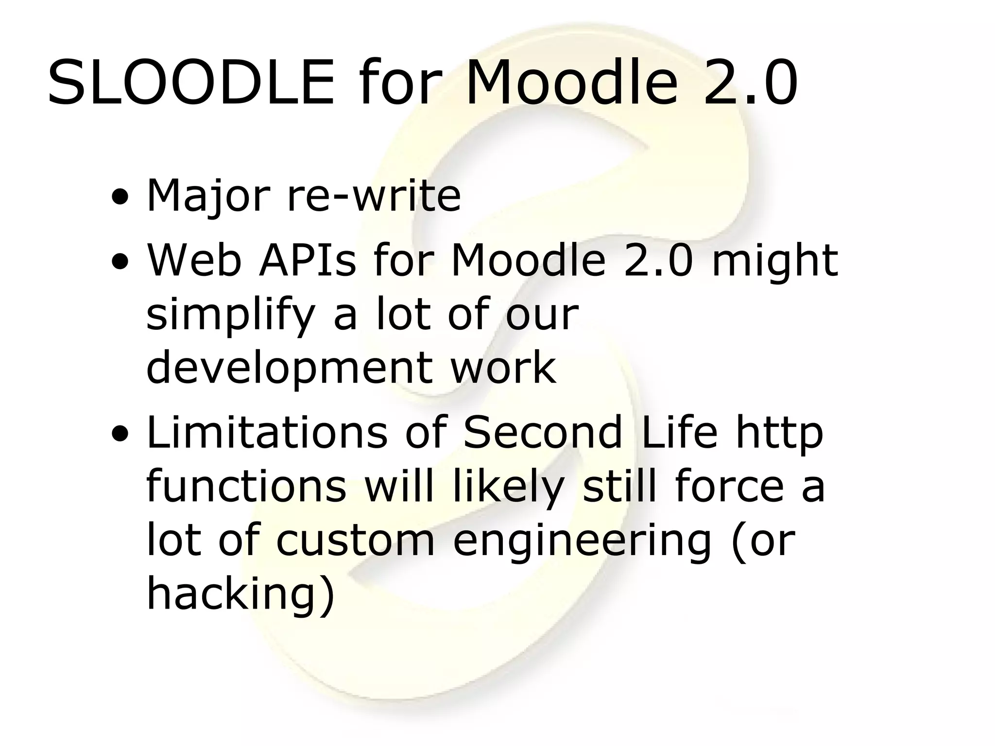 Into The 3rd Dimension with SLOODLE