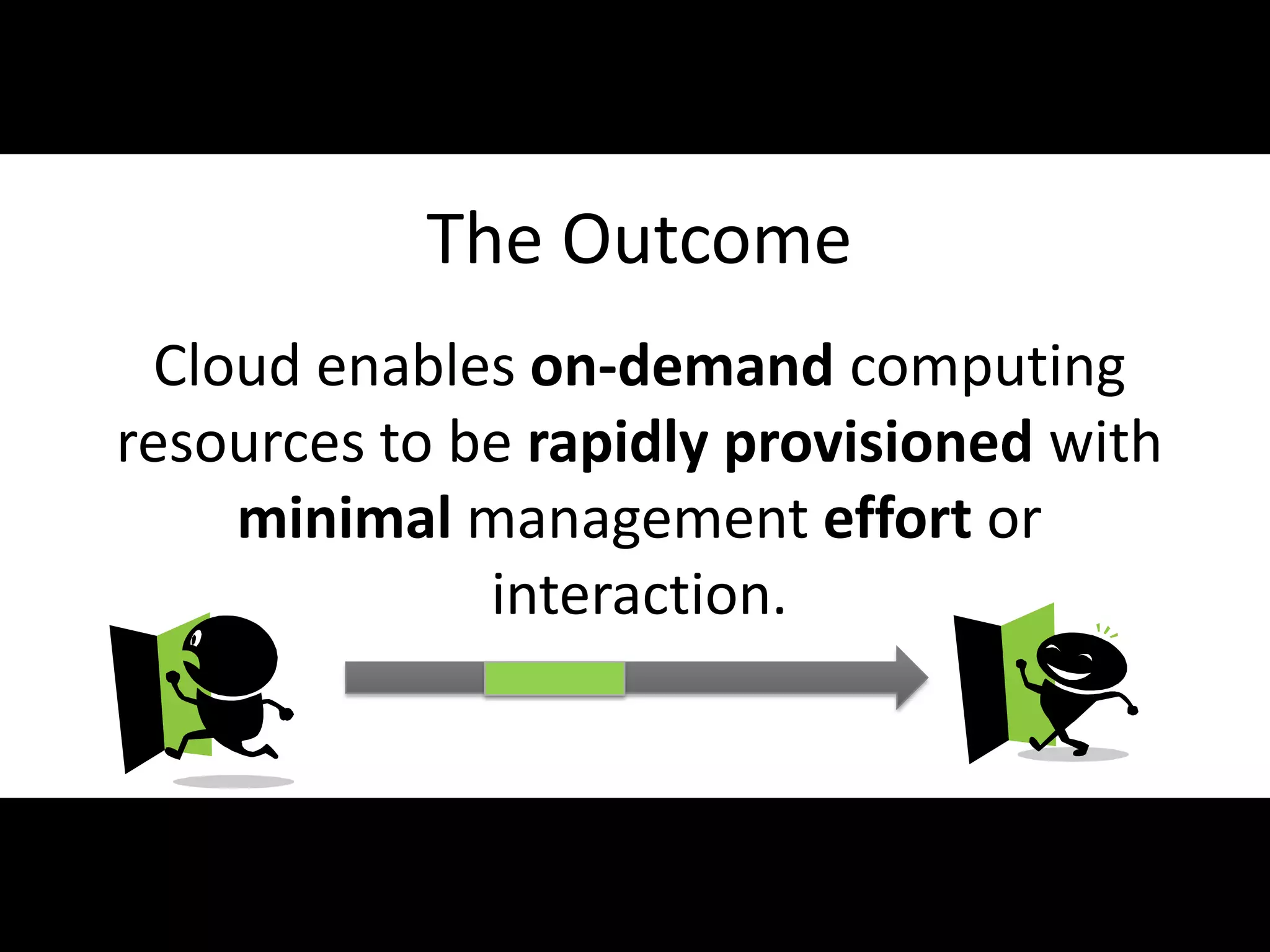 The Outcome
     Cloud enables on-demand computing
    resources to be rapidly provisioned with
        minimal management effort or
                  interaction.



#APP2 @RHarbridge
 