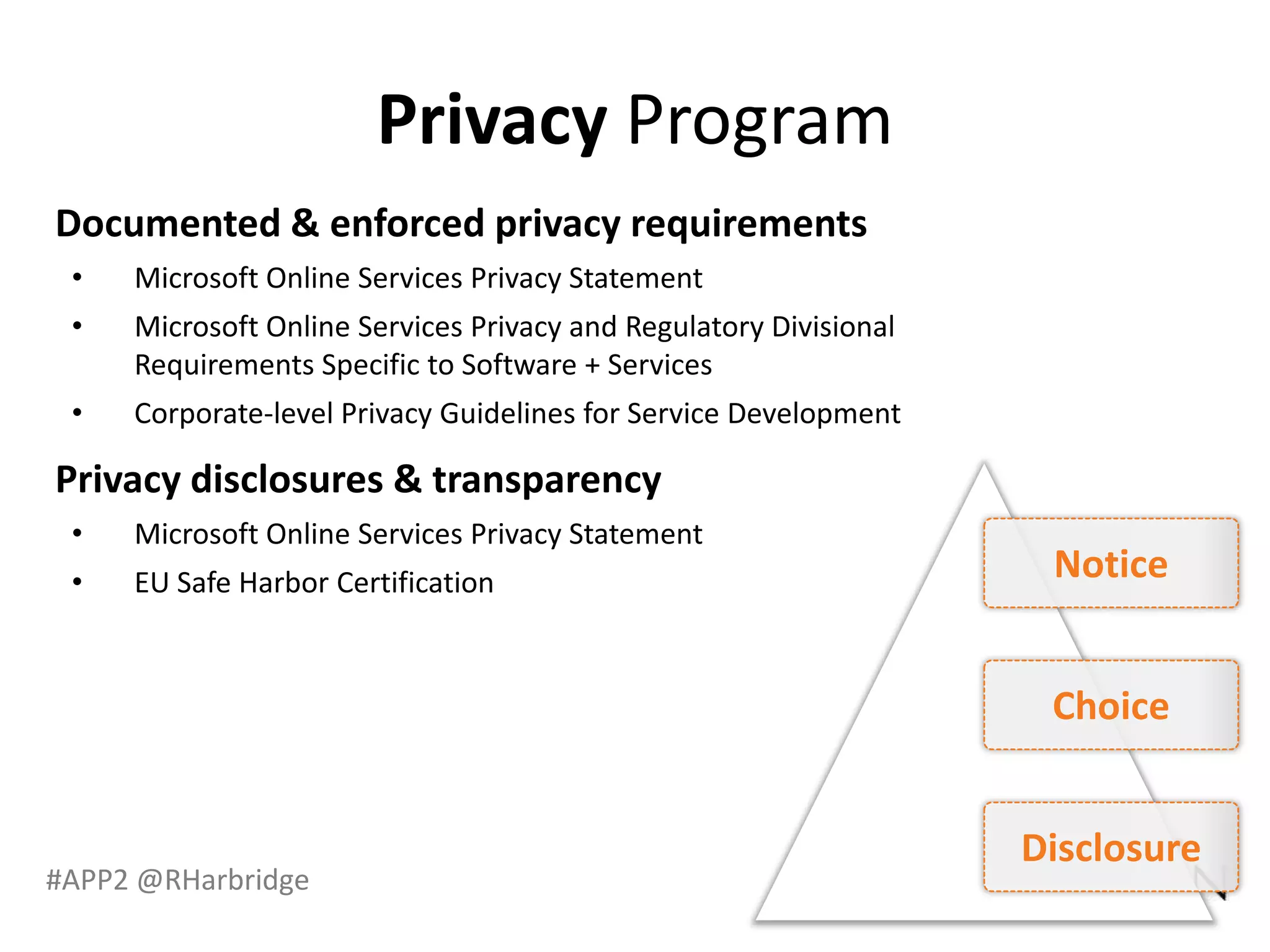 Privacy Program




#APP2 @RHarbridge
 