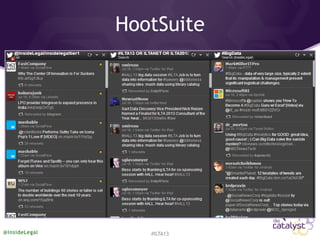 HootSuite
#ILTA13@InsideLegal
 
