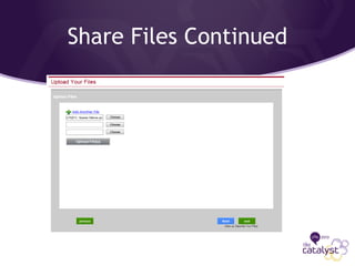 Share Files Continued
 