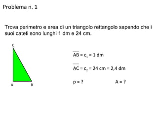 perimetro e area di un triangolo