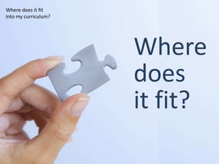 Where does it fit
into my curriculum?




                      Where
                      does
                      it fit?
 